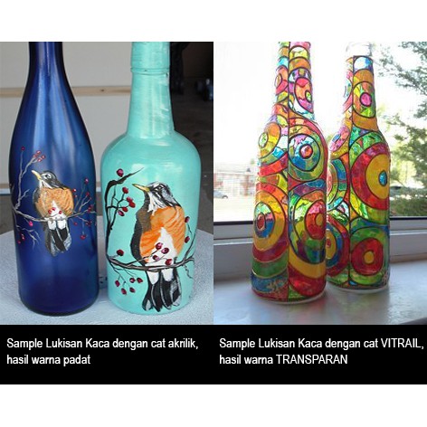 Vitrail Glass Paint Transparant Cat Untuk Kaca 50 Ml Shopee Indonesia