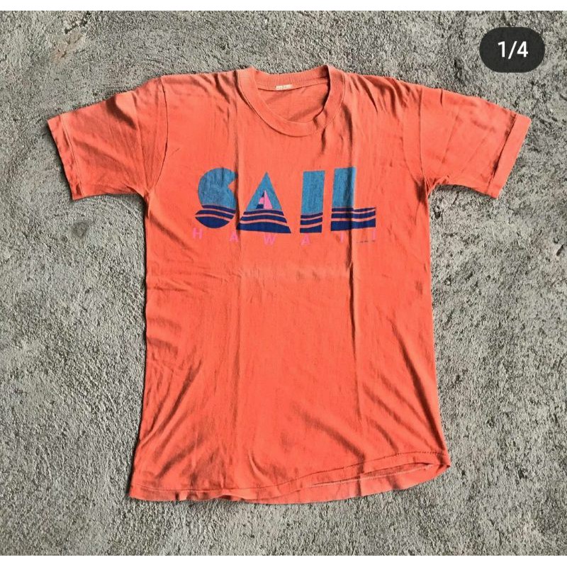 KAOS VINTAGE SECOND SAIL HAWAII PAKAIAN PRIA KAOS UNISEX ATASAN BAJU VINTAGE