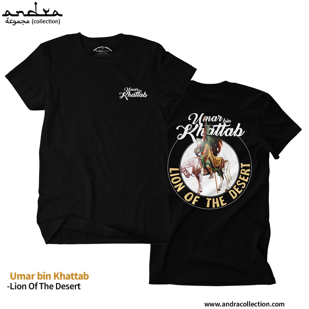 Kaos Dakwah Premium | Umar bin Khattab - Lion of The Desert