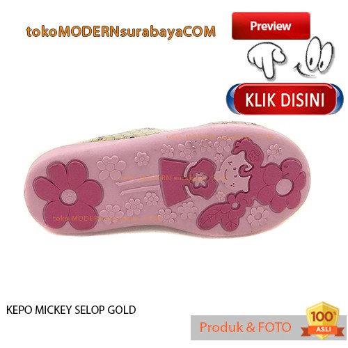 SEPATU SANDAL ANAK KARAKTER PRINTING KEPO MICKEY SELOP GOLD