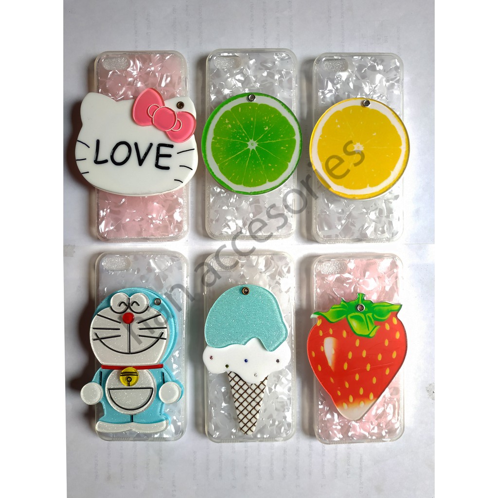 CASE IPHONE 5/5S/SE/6/6S Softcase Karakter Dilengkapi Dengan Cermin Kaca