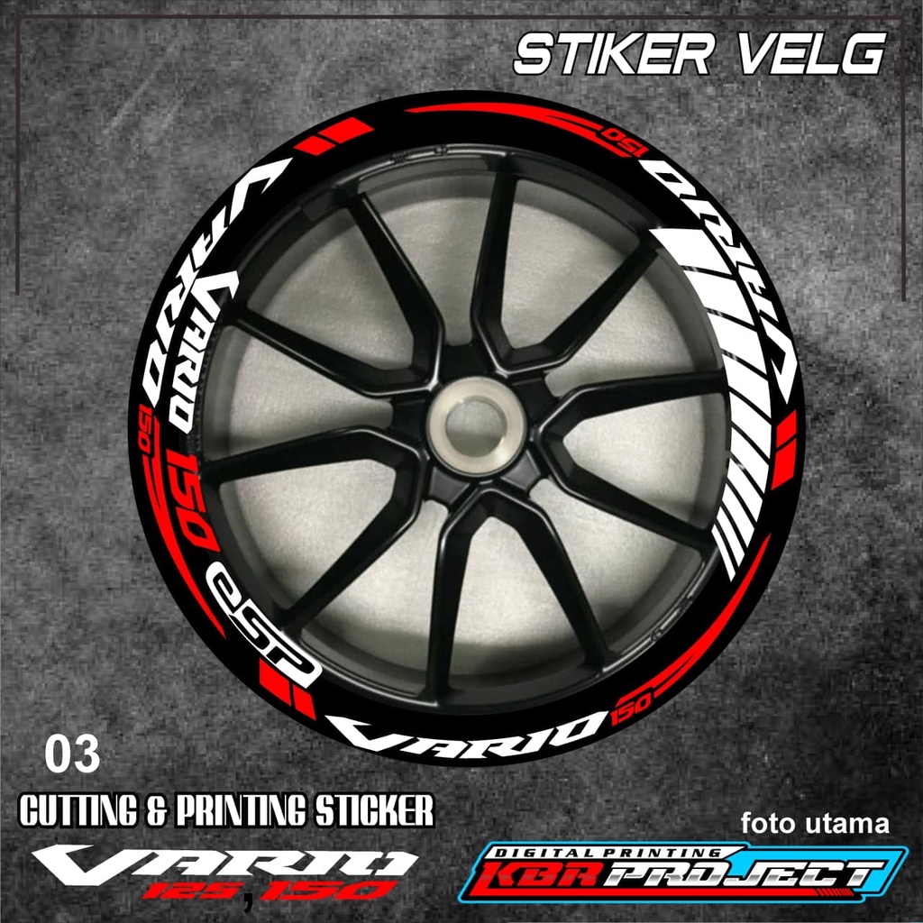 Stiker Velg VARIO 150 125 - Stikter Velg Variasi List Honda VARIO 150 125. 03 Design KBR PROJECT DIG
