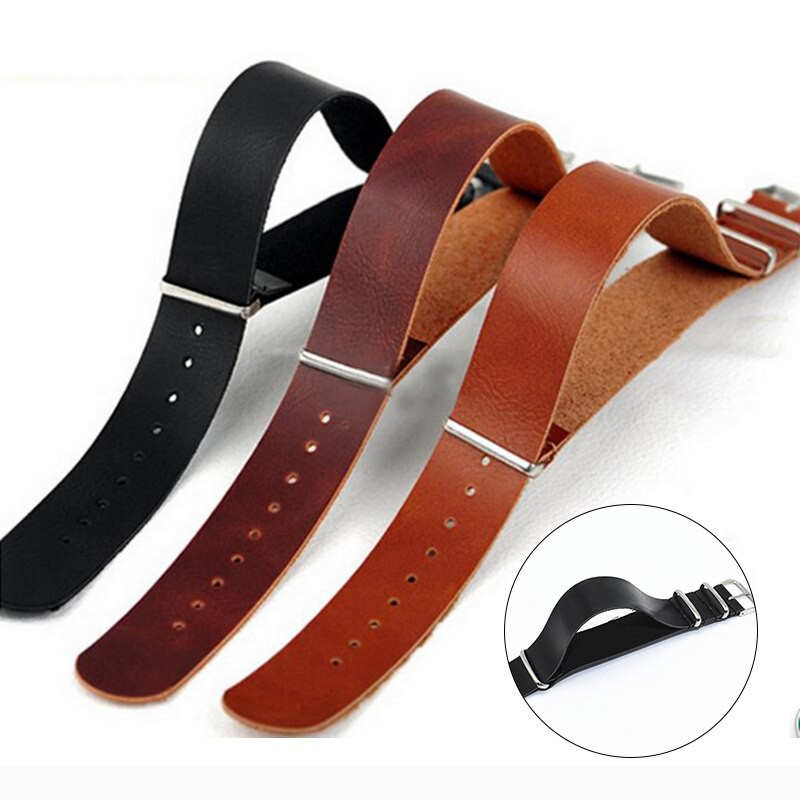 Budz Strap Jam Tangan 20mm Kulit Monza Smartwatch Italian Nato Leather Strap Extra