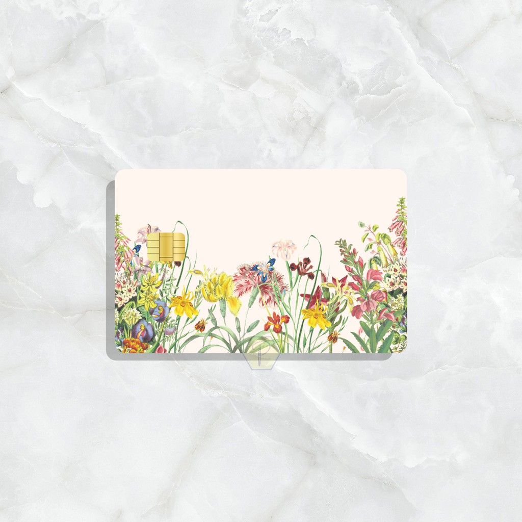 FLORAL - Card Cover Skin Sticker - PLIATA Stiker Kartu ATM, E-Money, E-Toll