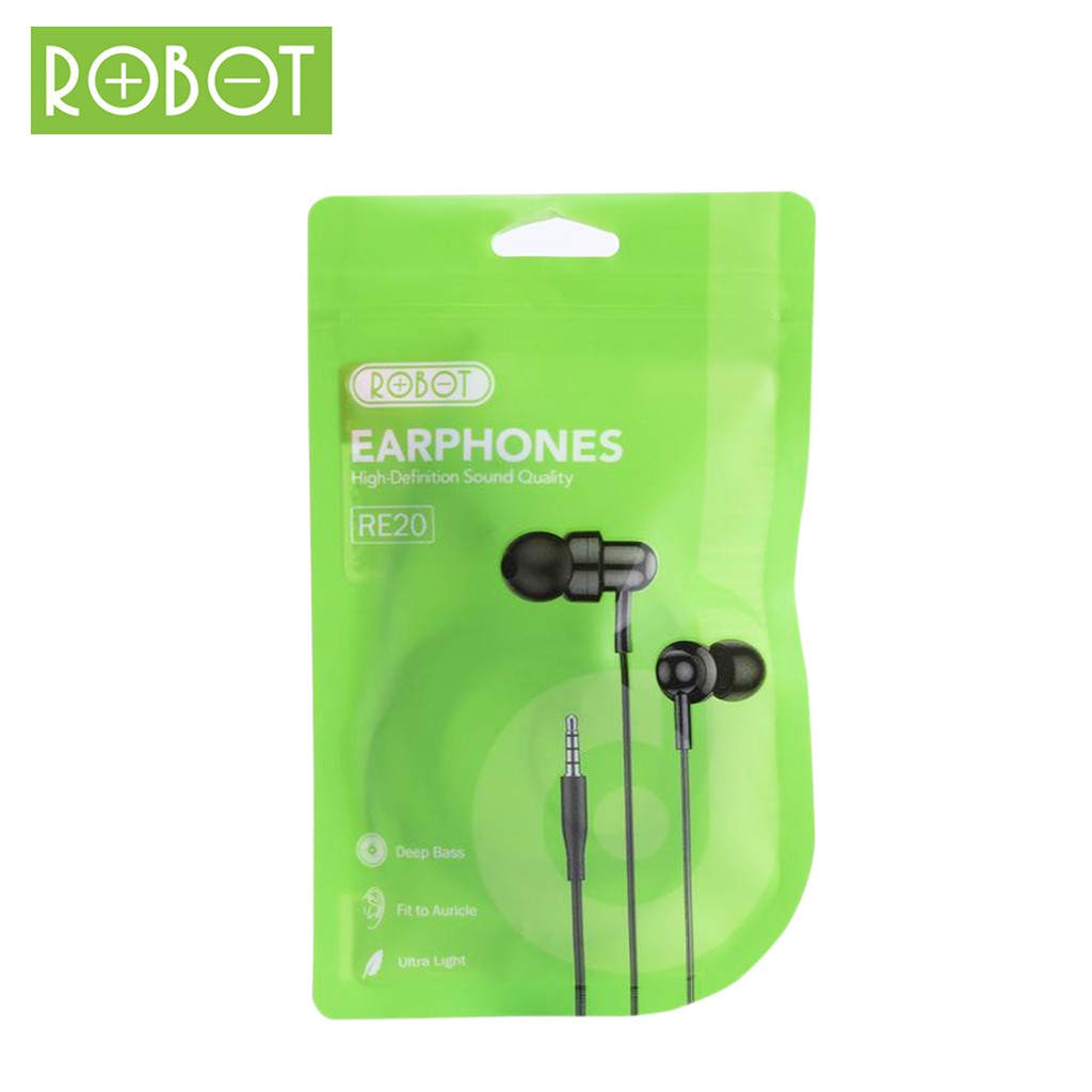 Earphone / Handsfree Robot RE20 Deep Bass Ultra Light