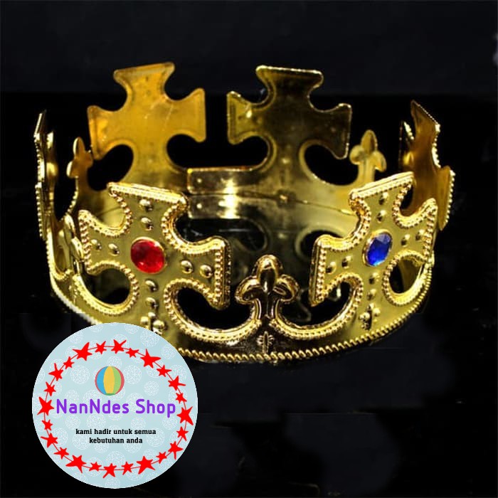 Mahkota Emas Raja- Gold King Crown-Mahkota Pesta -Mahkota Ultah