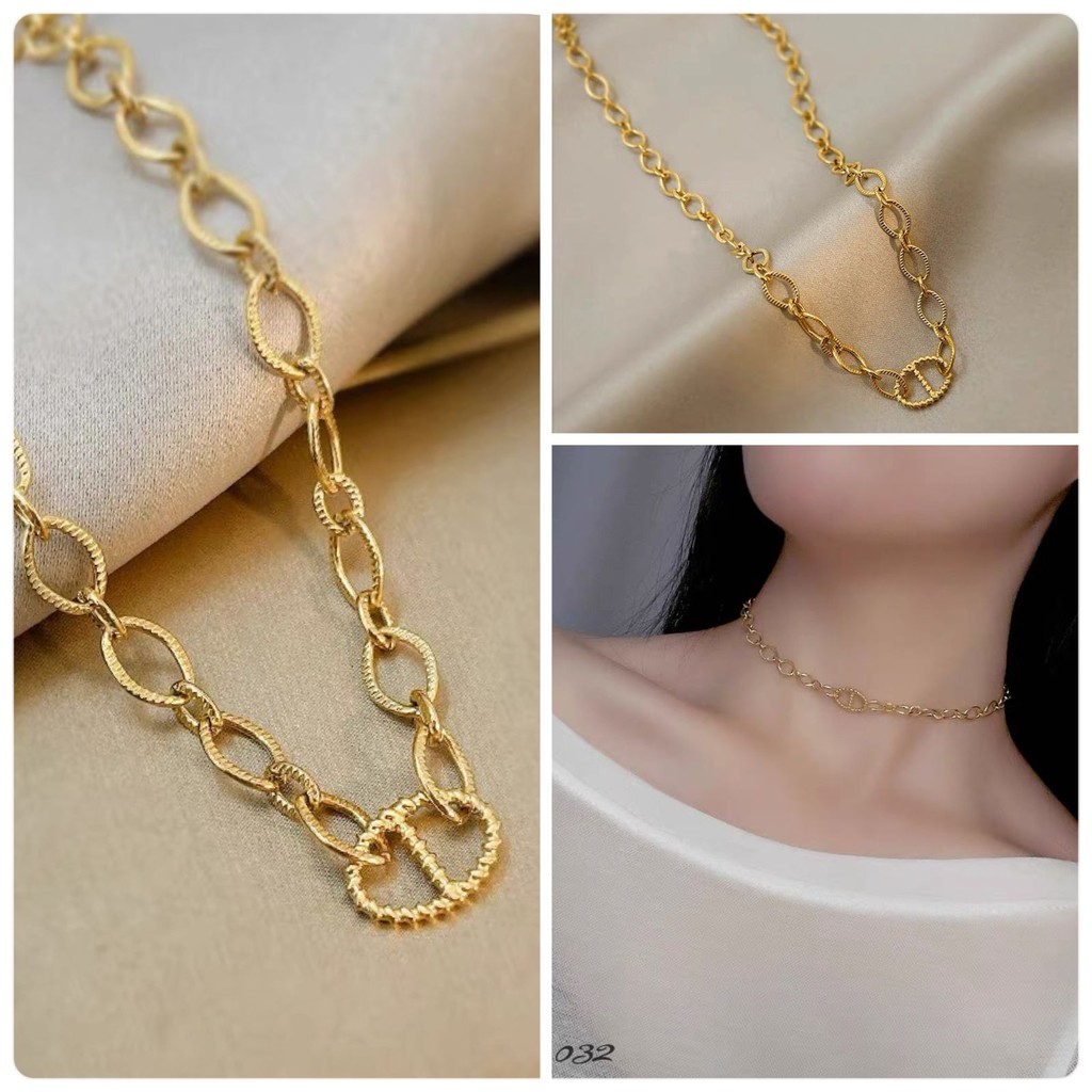 Kalung Wanita Choker Fashion Rantai Emas Premium Titanium Anti Luntur&Karat