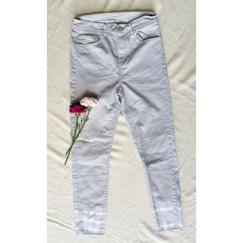 Loft light grey high waist skinny jeans