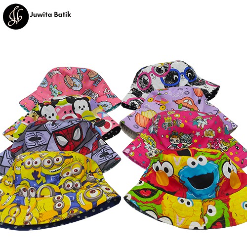 Bucket Hat Anak Topi Bucket Hat Anak Laki Laki Perempuan Motif Karakter Kartun Murah