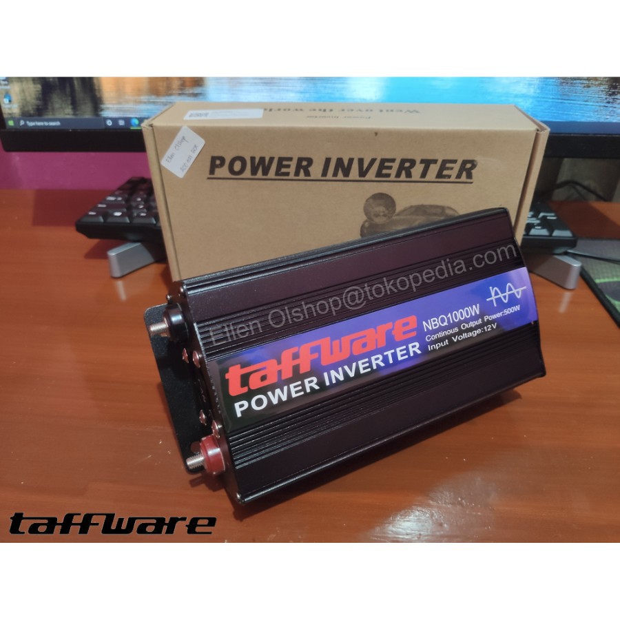 Taffware Car Power Inverter Pure Sine Wave DC 12V to AC220V 1000W - NBQ1000W - Black