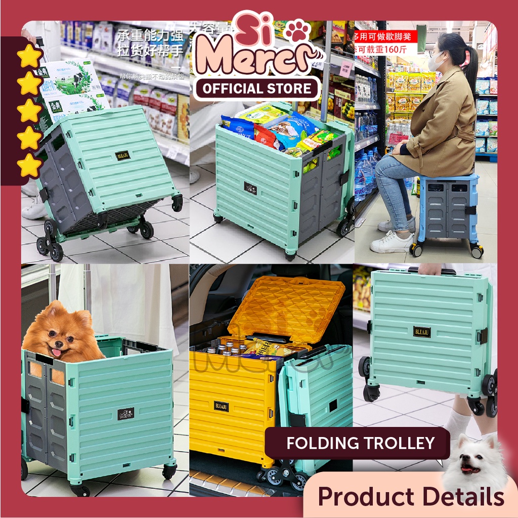 Stroller Troli Anjing Empat Roda Praktis / Trolley Keranjang Lipat Folded/  Trolley Dog Stroller Troley Lipat Troli Barang Trolley Keranjang Belanja Trolley Anjing Kucing