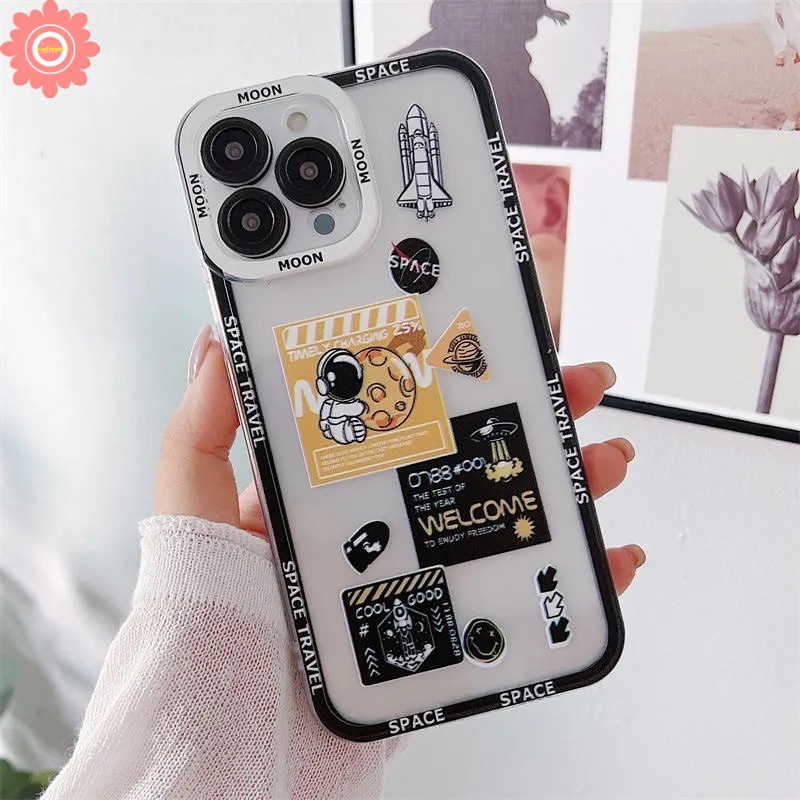 Trendy Merek NASA Astronot Luar Angkasa Case Realme Realme C55 10 Pro Plus C33 C35 C11 C31 C3 6i C21Y C25 C25s C12 C25Y C15 C20 C20A C21 8i 8 9i 5 5s 5i 8pro 9 9pro Plus Sarung TPU Lembut