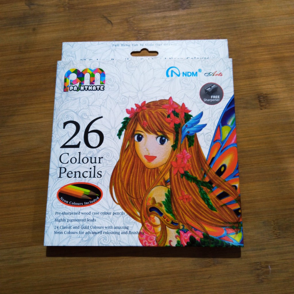 

PENSIL WARNA PANJANG 24 WARNA NDM BONUS 2 WARNA NEON