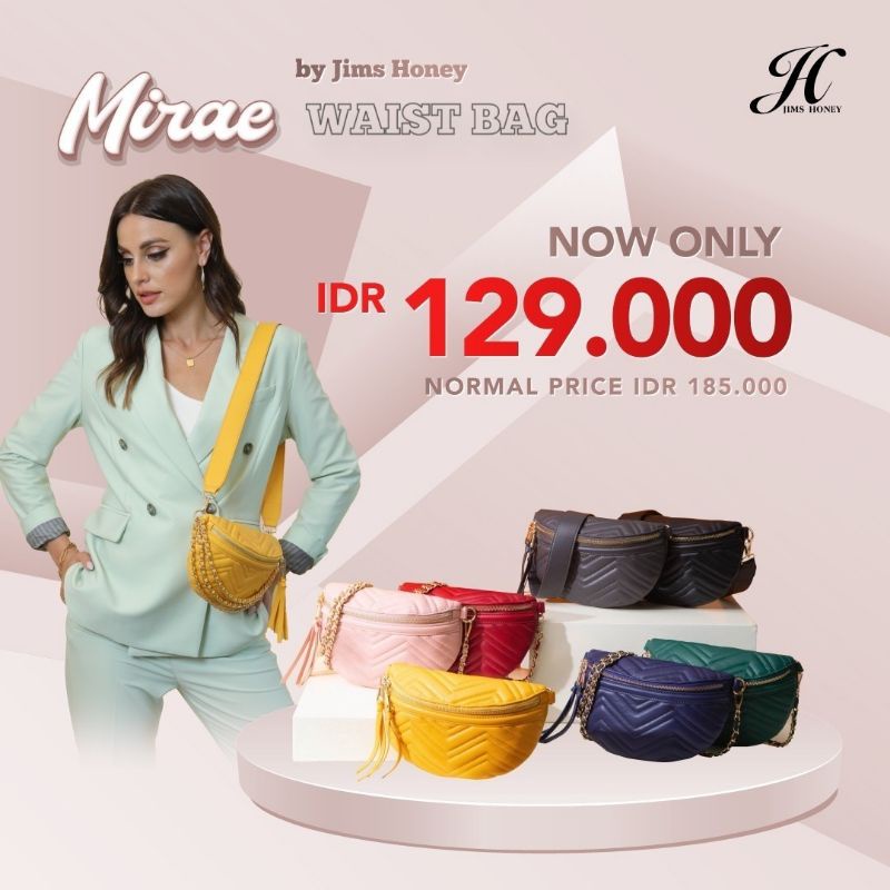 MIRAE WAISTBAG JIMSHONEY TAS 4 IN 1, TAS SELEMPANG PINGGANG TENTENG SHOULDER SIMPLE