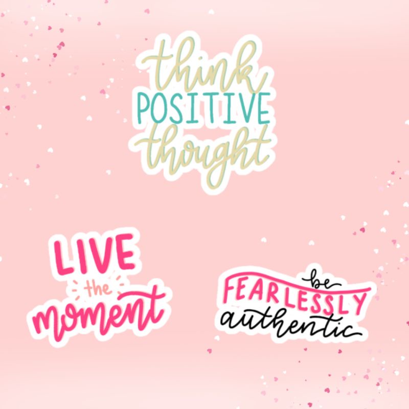 

Positivity Sticker Pack | Stiker Quote ♡ - PINK-TOSCA