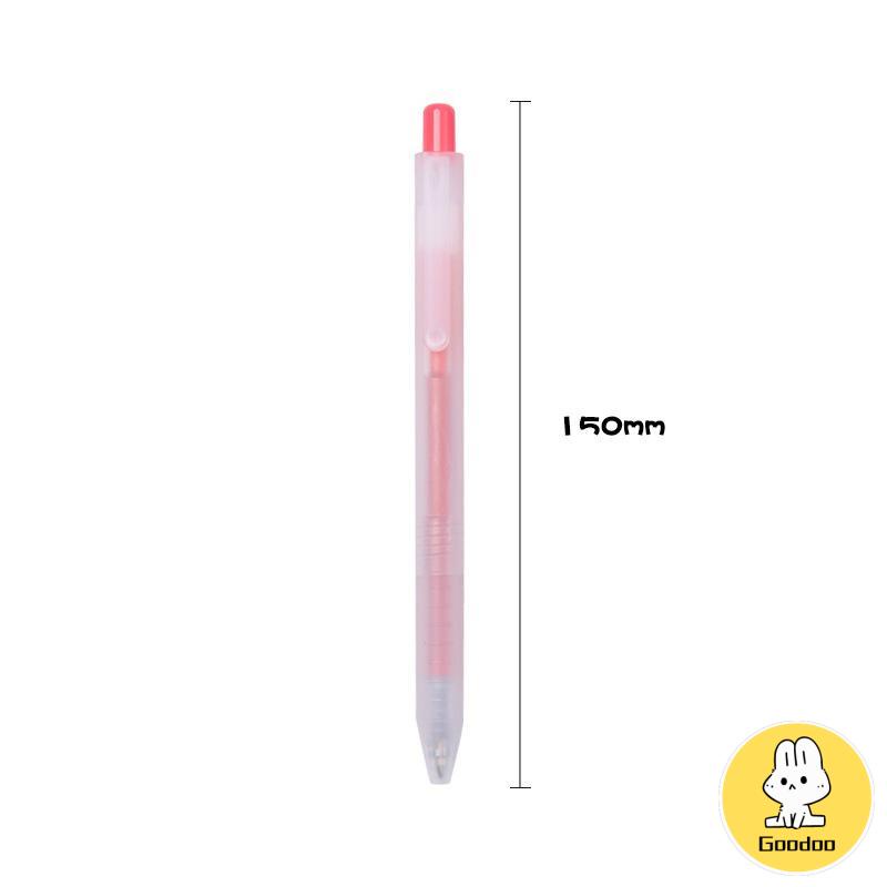 Pena Air Tipe Dorong Buram Transparan 0.5mm Pena Karbon Peluru Pena Gel Mahasiswa Kreatif -Doo