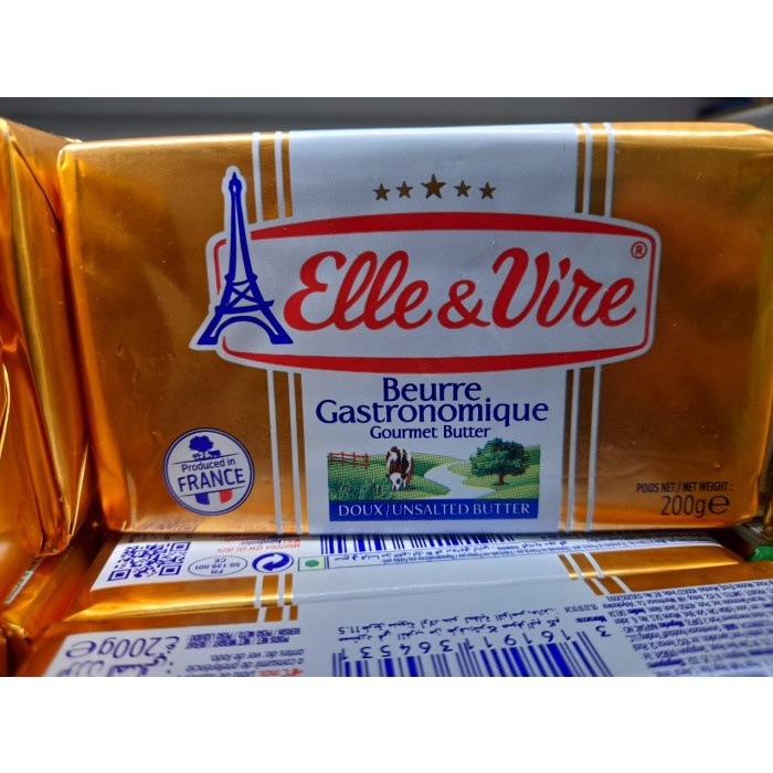 

Elle&Vire Unsalted Butter 200gr Halal Mentega Tawar Impor Elle Vire