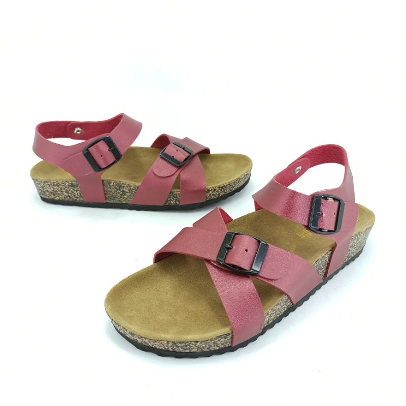 Sandal Wanita Casual Sendal Slop Puyuh Model Gesper Kekinian Andis AF20