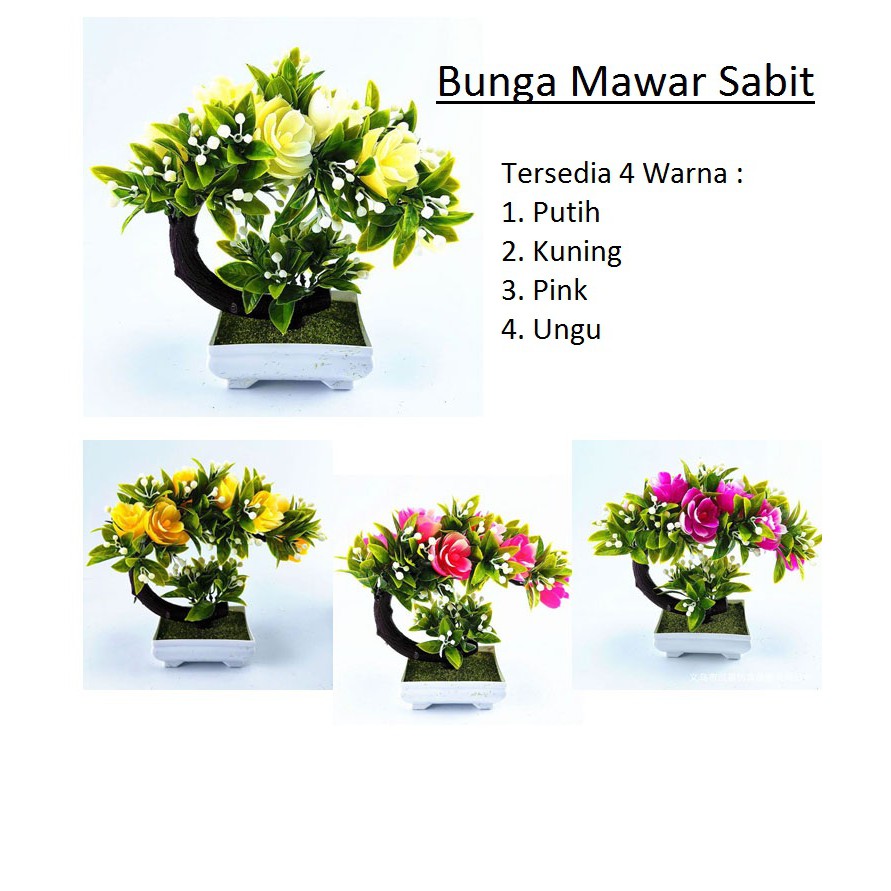 Bunga mawar sabit tanaman artifisial l Happyonshop