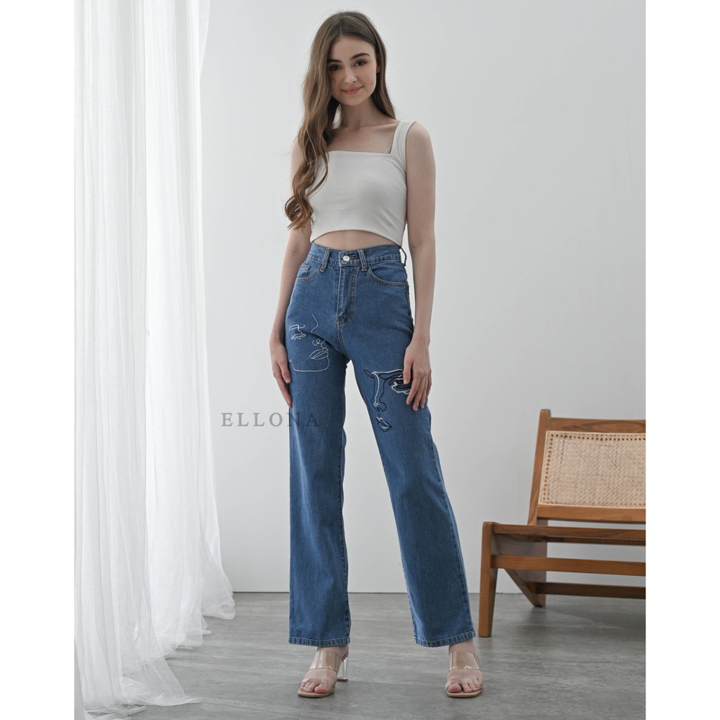 OSSO-FIONA KULOT JEANS MUKA BORDIR
