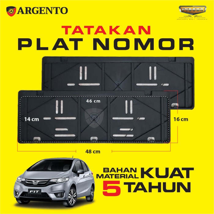 New Honda HRV BRV CRV ARGENTO Tatakan Dudukan Plat Nomor Mobil