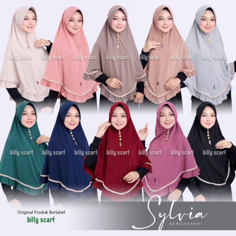 Hijab Khimar Bergo Instant Sylvia Original Billy Scarf