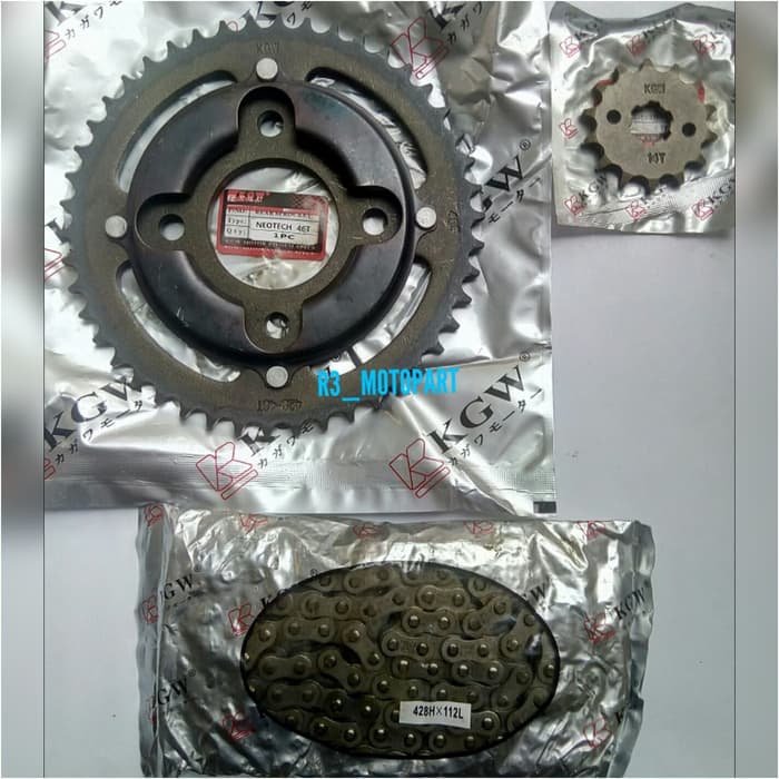 gir rantai set / gear paket baja gl pro neotech / megapro kgw