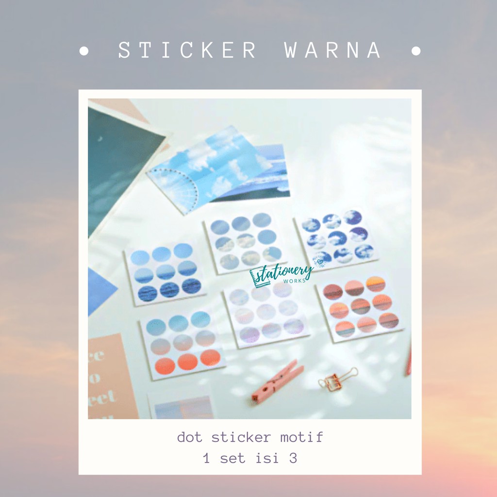 

Dot sticker MOON & CLOUD - round sticker - pastel colour - untuk jurnal planner scrapbook DIY
