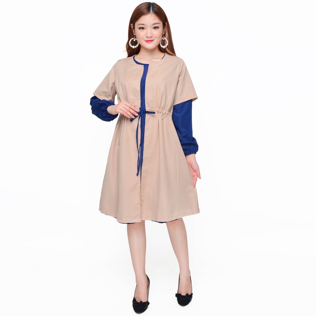 Tunik double layer muslim wanita kombinasi warna model terbaru - XSHOP Rosalie