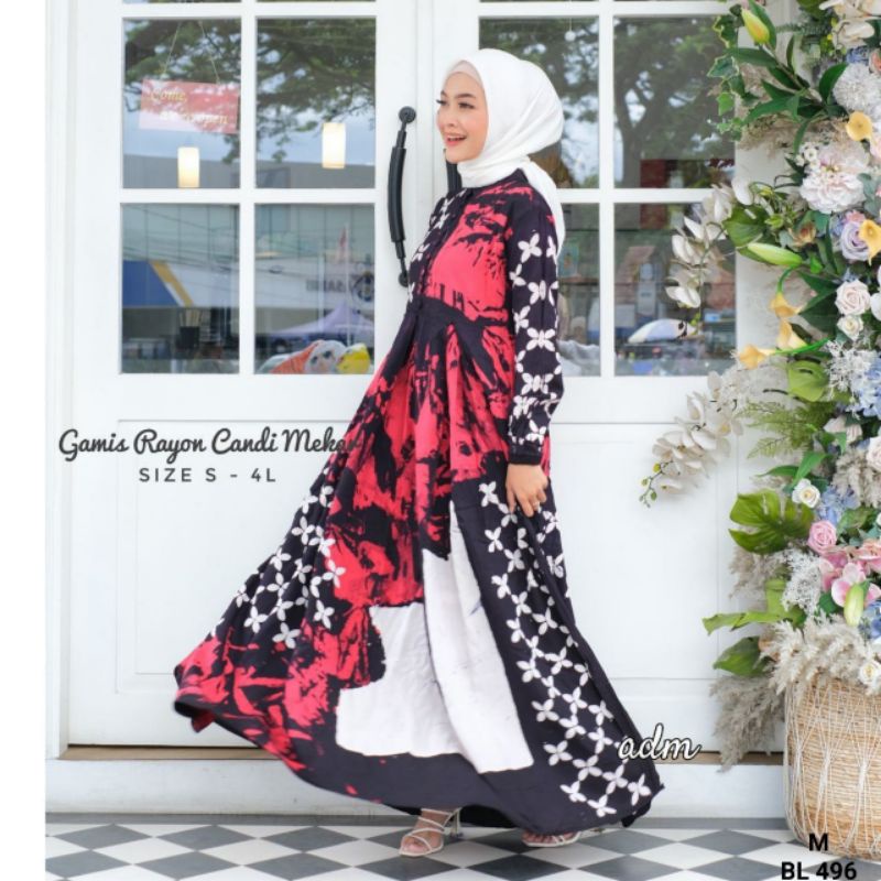 DRESS SHALDAH BATIK RAYON ORI TWILL CANDI MEKAR  PEKALONGAN