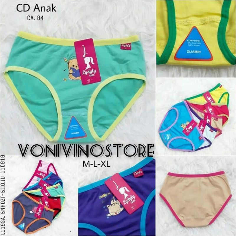 V2S(6pcs)CD anak perempuan/CD anak perempuan lydyly 119/CD anak cewek/CD anak/celana dalam anak/cela