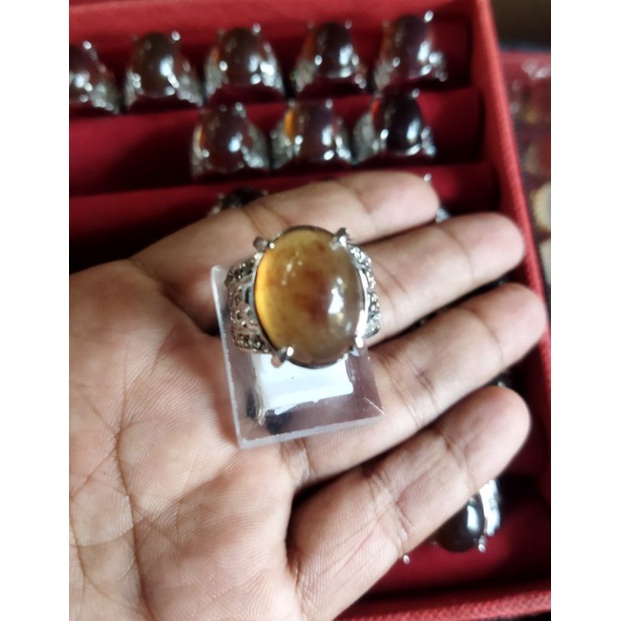 cincin batu akik getah katilayu natural