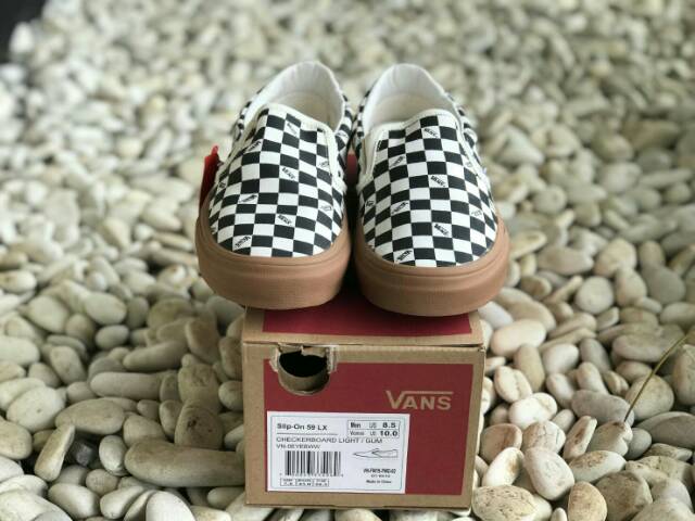 OBRAL VANS PREMIUM SLIP ON CHECKERBOARD 59 LX LIGHT GUM