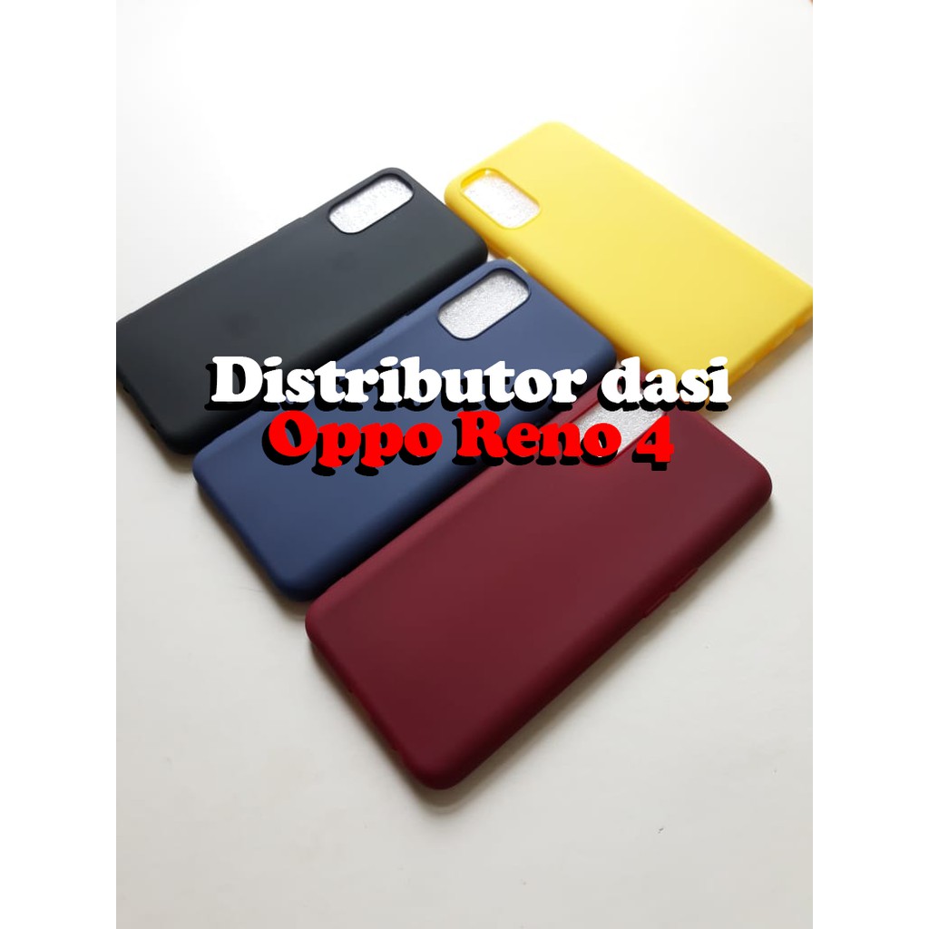 candy macaron softcase case tebal kondom hp Oppo Reno 4 Pink maroon kuning hitam navy