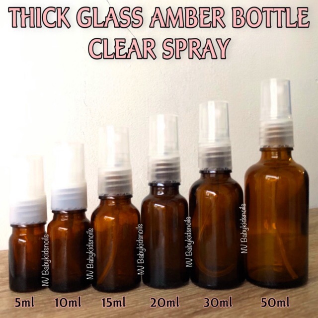 BOTOL SPRAY KACA AMBER TEBAL / BOTOL KACA COKLAT SPRAY 5ml 10ml 15ml 20ml 30ml 50ml