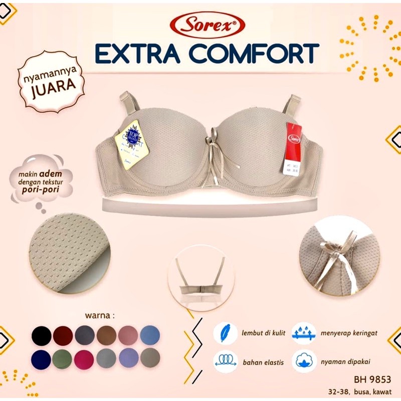 BH | Bra Setengah Cup SOREX 9853 Extra Comfort Pakai Kawat &amp; Busa Tipis