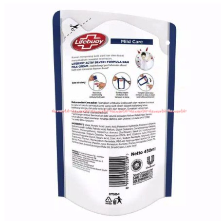 Lifebouy Mild Care 450ml Sabun Cair Perpaduan Susu Dan Oat Kemasan Refill Kemasan Pouch Life Bpuy