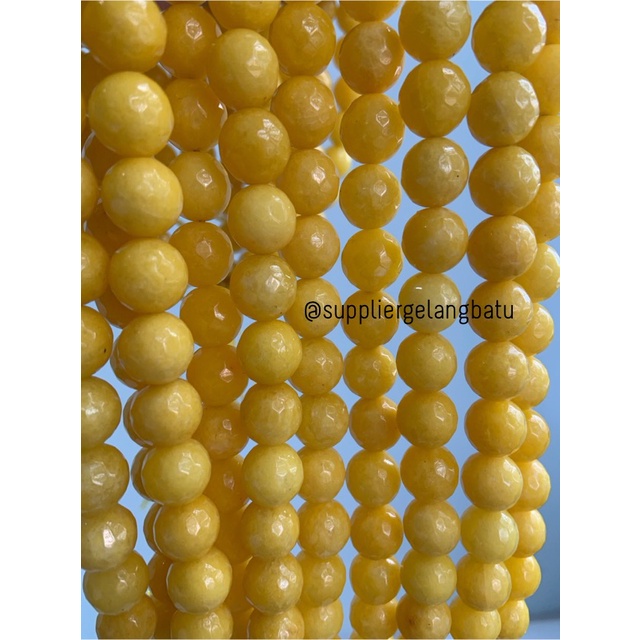 batu alam YELLOW AGATIS FACETED 12mm cutting kuning aksesoris craft