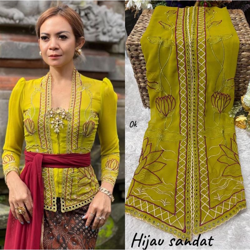 kain kebaya bordir motif lotus