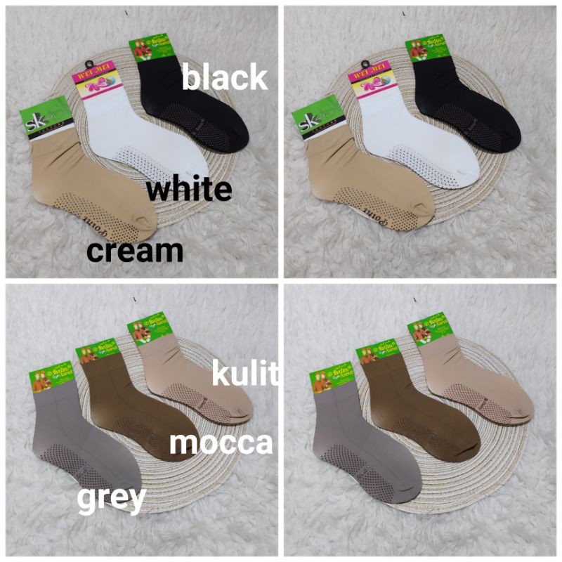 Kaos kaki anti slip bahan stoking tebal  panjang sampai atad mata kaki