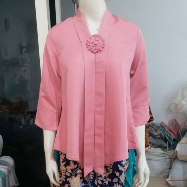 (M92/100) Kebaya floy kutubaru encim kartini termurah busui STD-JUMBO KeroncongBusana-Dusty Pink