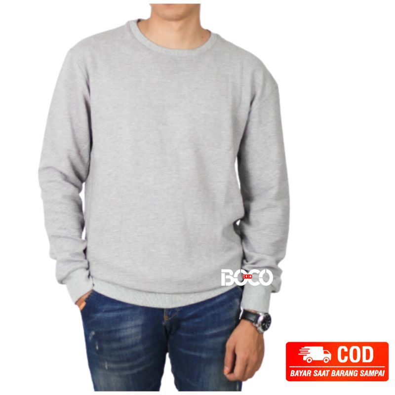 SWEATER CREWNECK EMBOZ ZARA/switer pria polos / sweater premium / COD / switer pria / sweater Pria