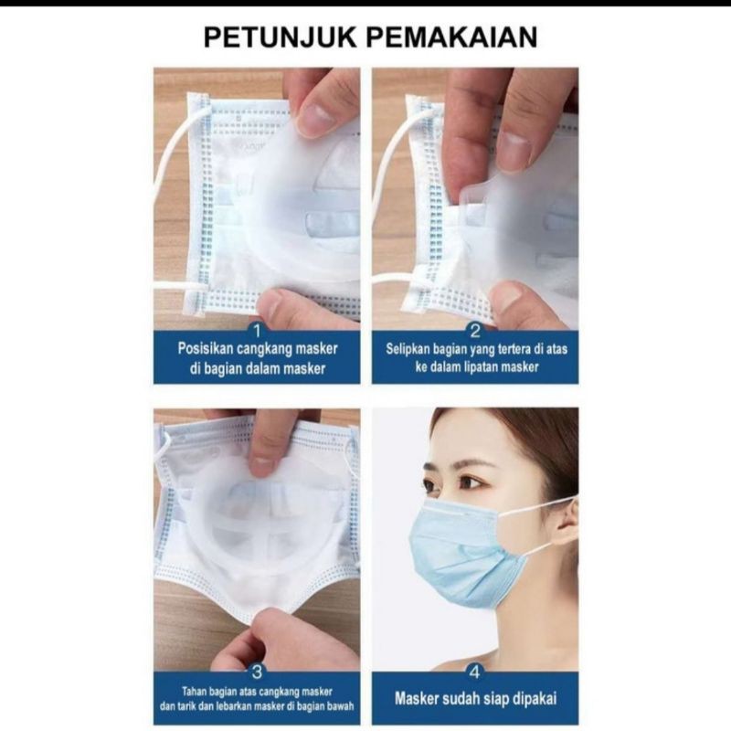 Penyangga Masker 3D bahan silikon anti pengap(5pcs)