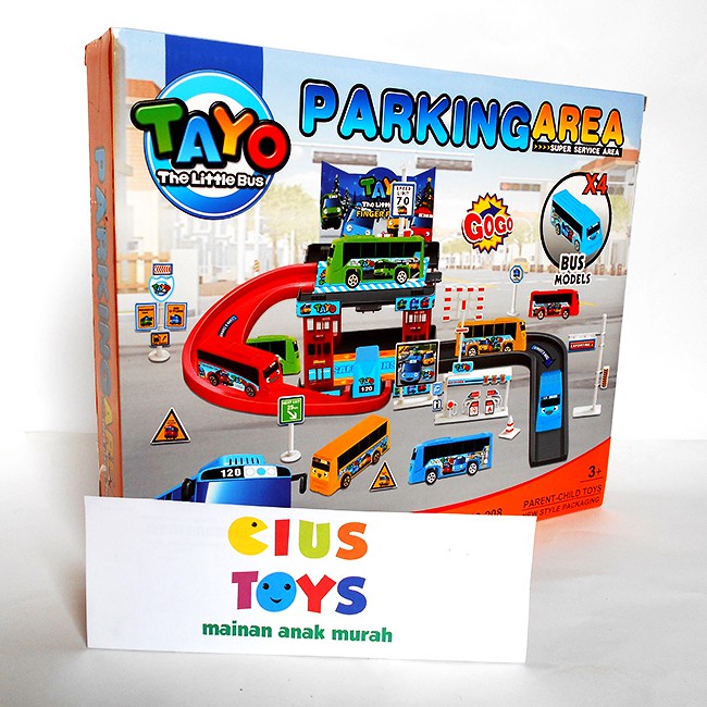 mainan mobil TAYO PARKING AREA