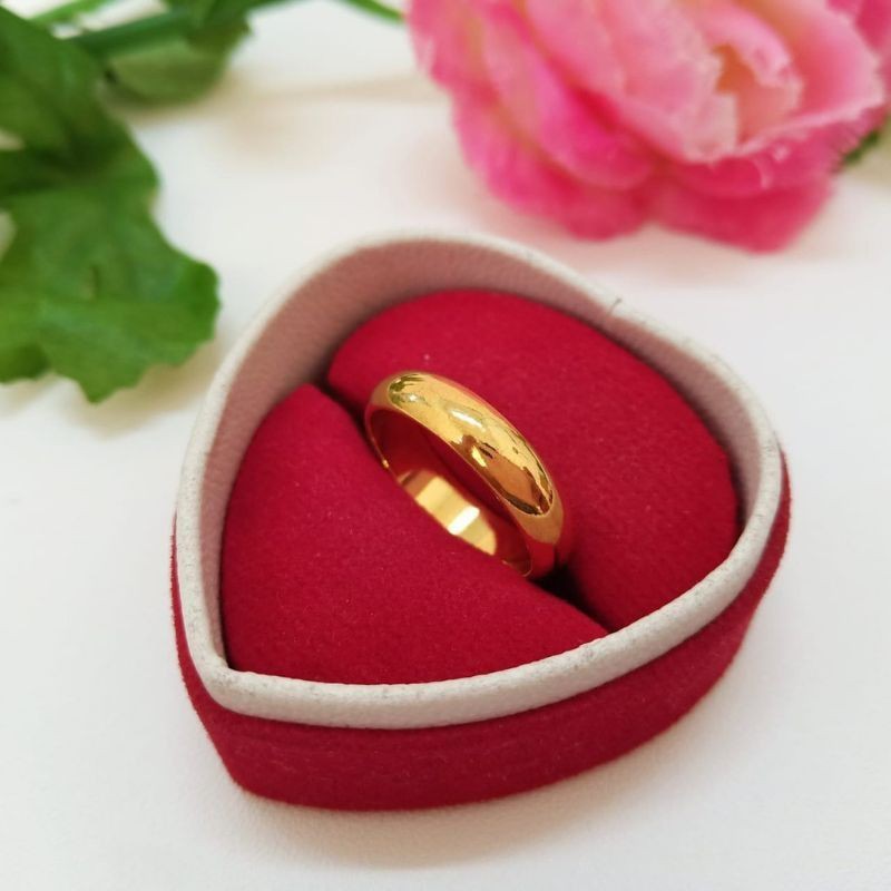 Cincin xuping dewasa polos lapis emas 24k