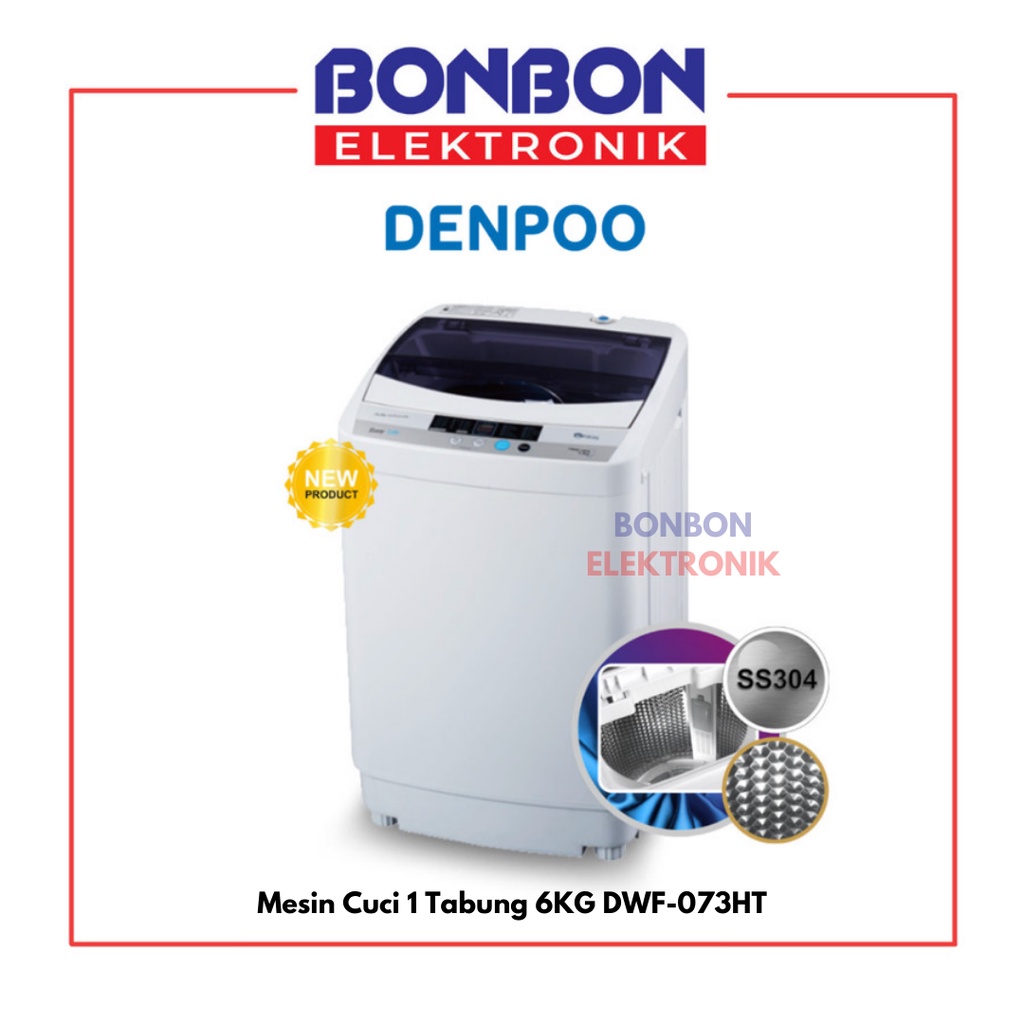 Denpoo Mesin Cuci 1 Tabung 6KG DWF-073HT / DWF 073 HT