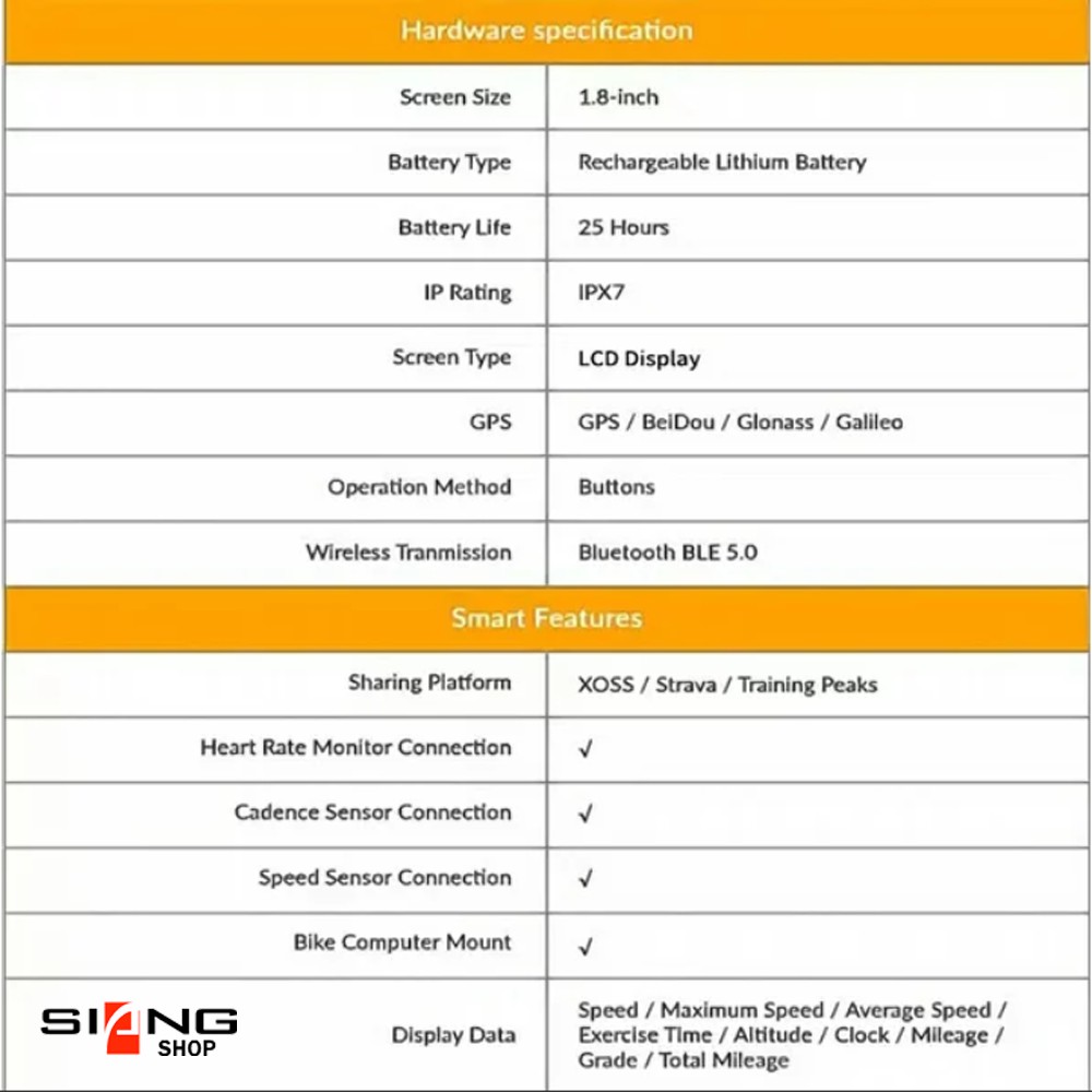 GPS Speedometer XOSS G+ G Plus Paket Magene Cadence S3+