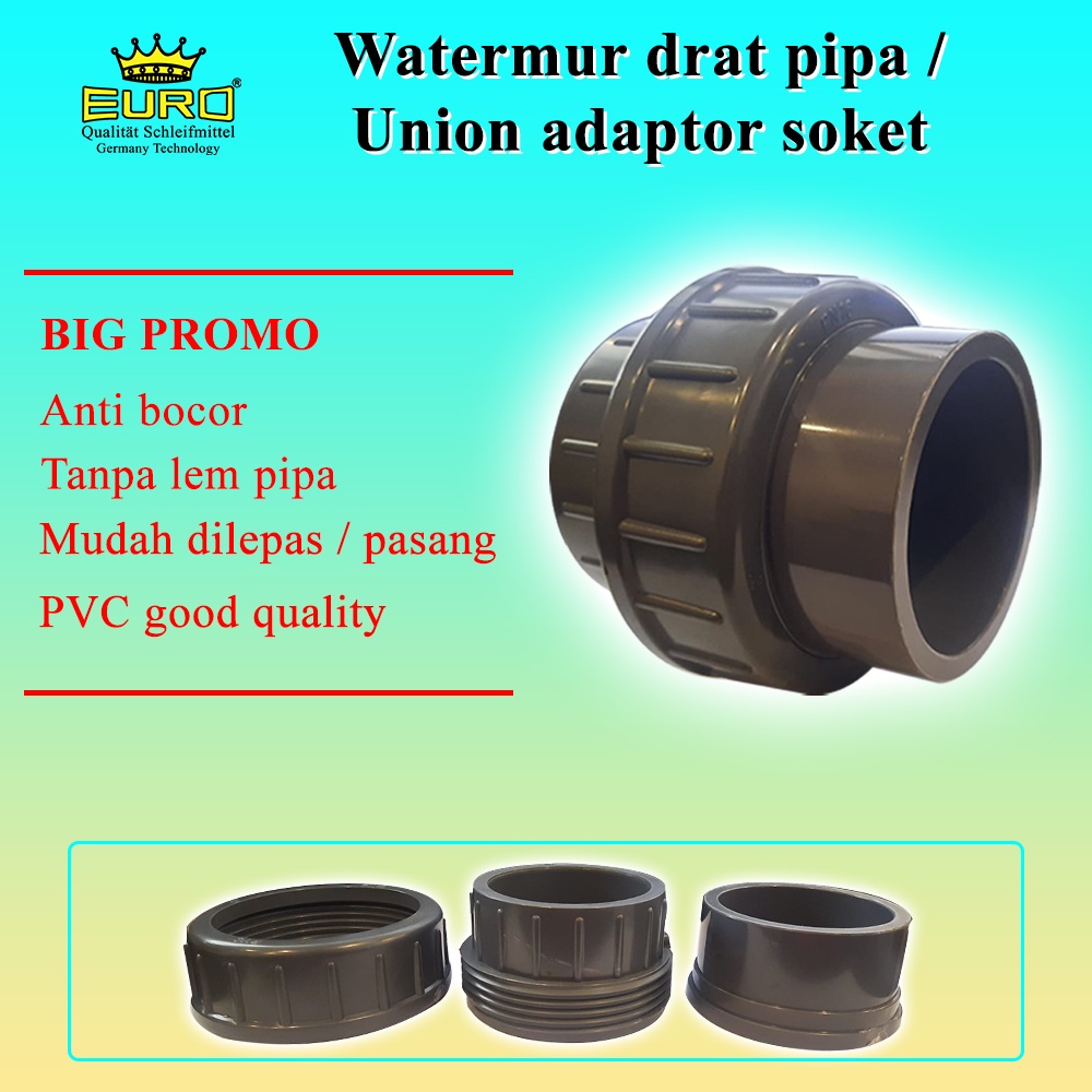 Watermur / Union Socket PVC Tebal Murah 2 - 4inch