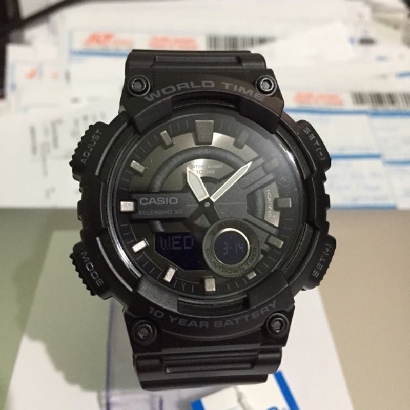 READY STOCK!! JAM TANGAN Casio AEQ - 110W - 1B  AEQ 110W AEQ-110W Original Resmi