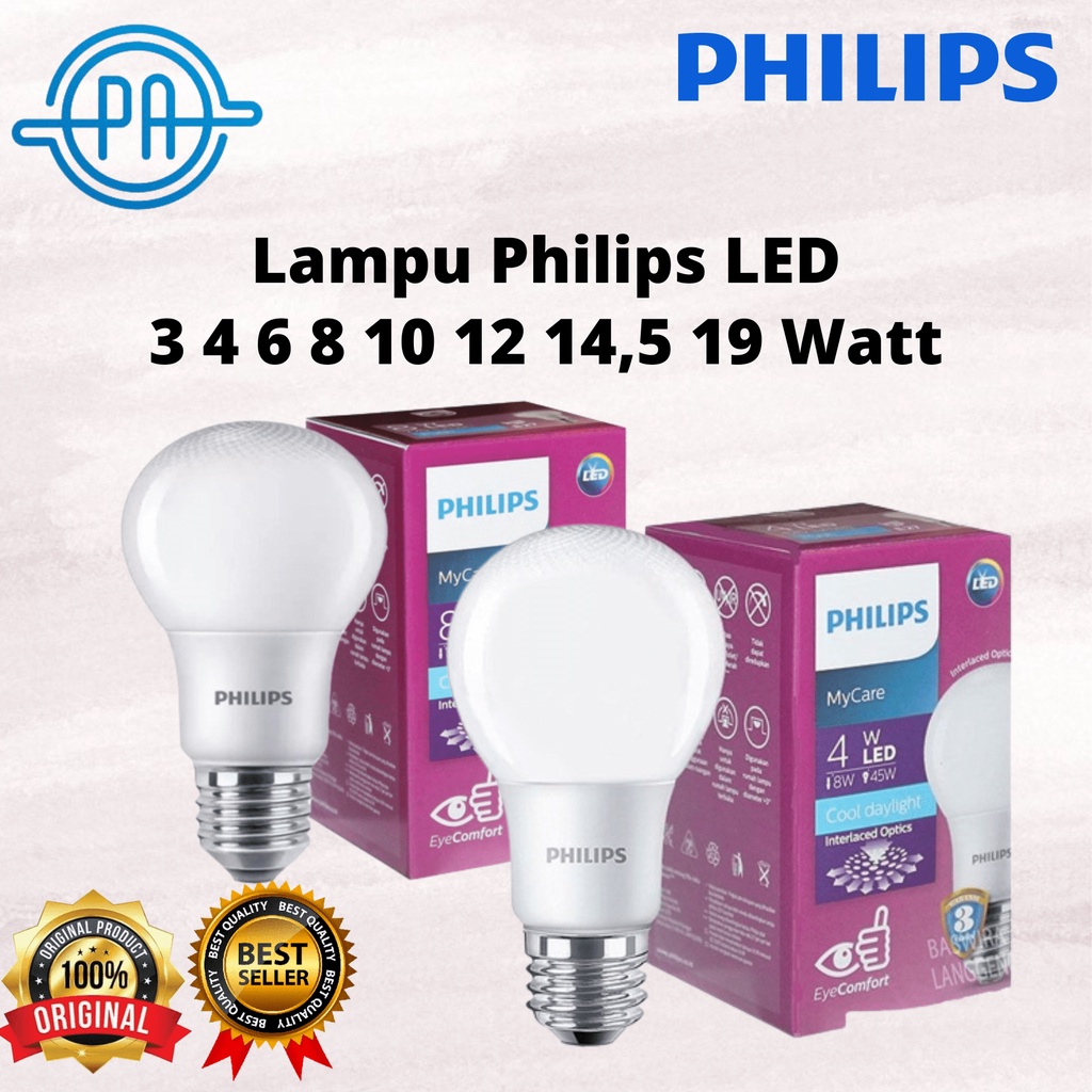 Lampu Philips LED 3 4 6 8 10 12 14,5 19 Watt